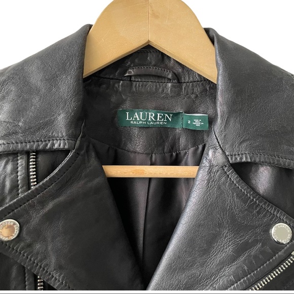 Ralph Lauren Leather Biker Jacket - Picture 2 of 6